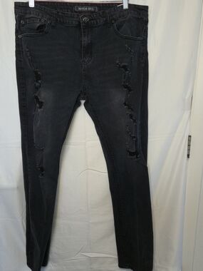 American Breed Men’s Slim Ripped Jeans - Black